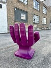 Dark Grape Purple Left Hand Shaped Chair 32  Tall Adult 70s Retro Icarly New