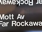 Vintage Nyc Queens Ny Bmt Subway Roll Sign Train Station Far Rockaway-mott Ave