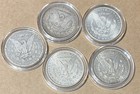 1880-1902 Morgan Silver Dollar Lot Of 5 Circulated  1 Coins 90  Silver