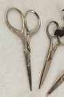 Vintage Collectible Sewing Tool Metal Scissors With Ornate Handles Made In Usa