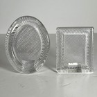 Vintage Mikasa Art Deco Glass Picture Frame Crystal Ribbed - Rectangle   Oval