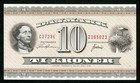 1954 Denmark National Bank 10 Kroner Banknote Hans Christian Andersen Crisp Unc 