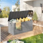 Suncrown 75 Gallon Weatherproof Resin Outdoor Storage Deck Box  75 Gallon - Grey