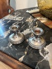 Sterling 625 Candlestick Pair Weighted Revere Silversmiths Rope Edge 