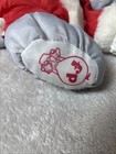 Vintage Puffalumps Gray Christmas Mouse Santa Claus Plush 12  Fisher Price 1988