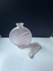 Vtg Perfume Bottle Bohemian Pink Satin Glass 6 25 Inches Vanity Art Deco