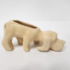 Vintage Usa Pottery Ceramic Hound Dog Flower Pot Planter Pastel Cream Decor Mcm