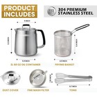 68oz 3-in-1 304 Stainless Steel Oil Filter Pot With 2 Liter  68 Oz   Silver