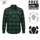 Men   s Ce Armored Motorcycle Flannel Shirt Aramid Reinforced Biker Riding Jacket