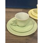 Vintage Pastel Melmac Cup Saucer Plate Set 4 Place Settings Mcm Plastic
