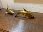 Solid Brass Set Of Shark   Dolphin Figurines
