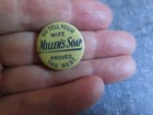 Vintage Pinback Button miller s Soap ca 1890s advertising pin Back m28