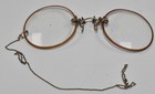 Antique Vintage Oval Lense Rimless Spectacles Eye Glasses