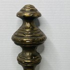 Vtg Cast Iron Fireplace Andirons Scrolled Feet   3726 Brass Plated