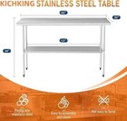 Stainless Steel 30  X 60  Prep Work Table With Backsplash For Restaurant Kitchen