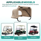 Drive Up Beige Split Stand Golf Cart Rear Bag Rain Cover Kit Clubcar ezgo yamaha