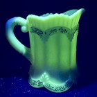 Antique Northwood Chrysanthemum Sprig Custard Uranium Glass Creamer Uv Glow Eapg