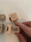 Stampin Up  Mini 2006 Set Of 5 Wood Mount Rubber Stamps Words Candle