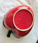 Vtg Hand-crafted Strawberry Earthenware  Ceramic Colander Berry Bowl Strainer