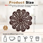 6pcs Crocheted Cotton Doilies 5 5  Lace Doilies Lace Placemats Dark Brown  