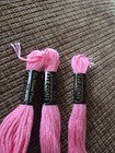  3 Vintage J   P Coats Deluxe Cotton Embroidery Thread Floss  Mid Rose Pink 46 A