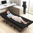 Adults Folding Sleeping Cot Guest Bed Heavy Duty Portable Cots Camping With Mat