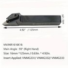 16x125mm Long Mvjnr1616 Lathe Turning Holder   10pcs Vnmg160404 Carbide Inserts