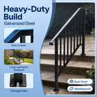 2 Pack Outdoor Stair Hand Rails 4 Step Porch Deck Railing Kit     Galvanized Steel
