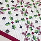 Handmade Christmas Holly Jolly Cotton Fabric Patchwork Quilt Top topper 86x86 