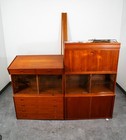 Mid Century Danish Modern Wall Unit 4 Bay Teak Hg Hansen Guldborg Modular Desk