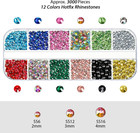 9000 Pieces Hotfix Rhinestone 3 Sizes 12 Colors Flatback Round Glass Gemstone