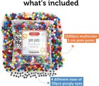 Incraftables Pom Poms For Crafts W  Googly Eyes 1500pcs  1cm Colored Pompoms 