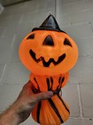 Vtg 1970 s Halloween Blow Mold Light Pumpkin Jack-o-lantern Witch Hat