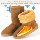 Winter Boots Women s Faux Fur Suede Mid Calf Warm Snow Fashion 5-10 Us Size Boot