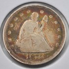 1875-s 20c Twenty Cent Piece Circulated - Lovely Rainbow Toning  e1 