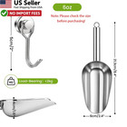 Wapodeai 6oz Stainless Steel Ice Scoop For Freezer With Magnetic Hook Holder Met