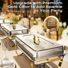 4 Pack Chafing Dish Buffet Set 9qt  Stainless Steel Chafing Dishes Gold   Silver