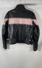 Hot Leathers Women s Black Pink Leather Reflective Motorcycle Jacket Size S