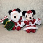 Nwt 2004 Disney Parks Holiday Mickey   Minnie Mouse 9    Plush Set Christmas Santa