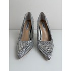 Steve Madden Womens Fabric Pumps Vivid 7m Silver Rhinestone Crystal Stiletto