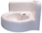 Antique 1900-1910 J l  Mott Cast Iron   Porcelain High-back Corner Sink In Vgc