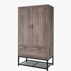 Rustic Wardrobe Armoire Closet With Drawers For Hanging Clothes 2 Door
