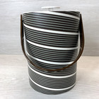 Vintage Morgan Designs Bucket Brigade Ice Bucket Brown   White Stripe Retro Mcm