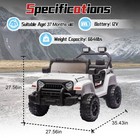 12v Kids Electric Car Ride On Toys Truck W remote led battery Powered Jeep white