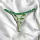 Vintage Y2k Abercrombie   Fitch Signature Logo Cotton V String Thong Green White