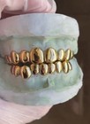 Sterling Silver W  18k Yellow Gold Plated Perm Cut Custom Fit Real Grill Grillz
