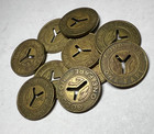 10 X Nyc Vintage Subway Tokens  New York City Transit  Brass  large Y  1970s-80s