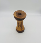Original Turned   Carved Willow Wood Vase Raw Bark Edge   Insert Artist Signed