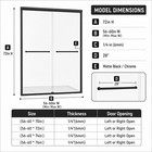 56-60  W X 72  H Framed Double Sliding Shower Door  1 4  Clear Glass