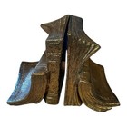 Vintage Brass Metal Cast Of Cascading Books Book Ends